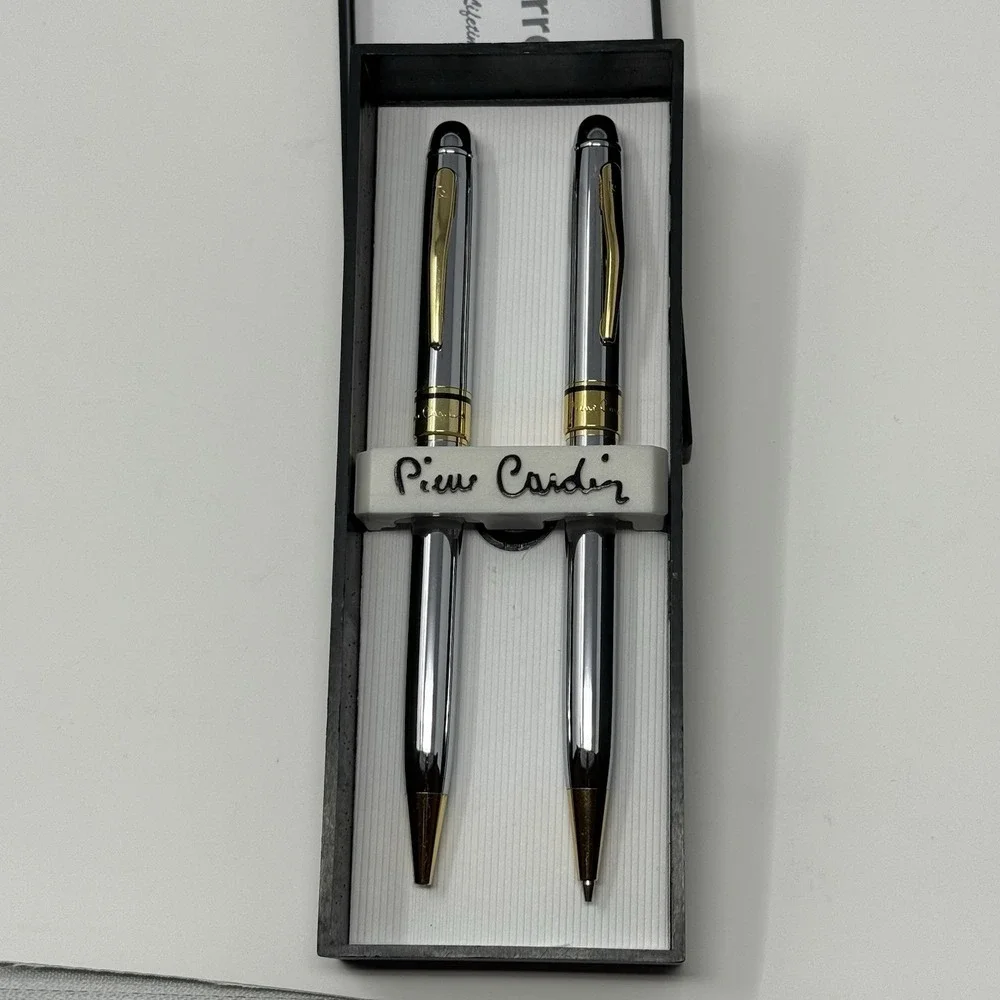 Pierre Cardin Ballpoint Pen & Mechanical Pencil, Slim Luxury Look, Silver & Gold